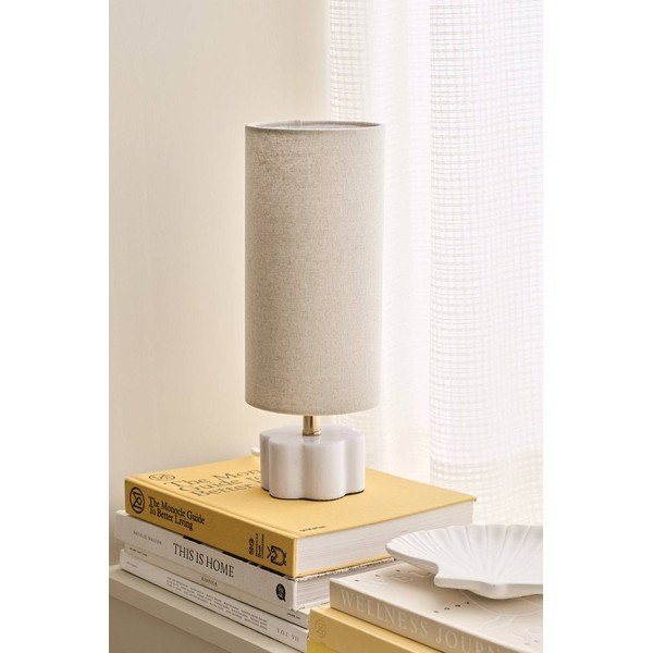 Lampada da tavolo bianca/beige in lino (altezza totale 33 cm) Joline – Ellos Home-image-2