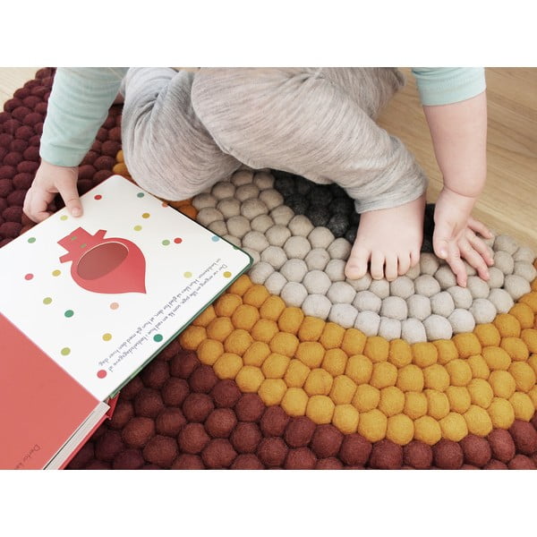 Tappeto in lana Ball per bambini Ball Rugs Red Rainbow - Wooldot-image-4