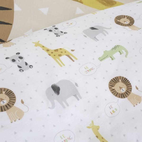 Set copripiumino e federa da bambini marrone chiaro per letto singolo 135x200 cm Roarsome Animals – Catherine Lansfield-image-4