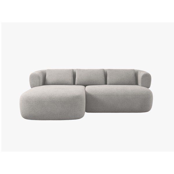 Divano angolare grigio chiaro (con penisola a sinistra/con chaise lounge) con rivestimento in bouclé Jenny – Micadoni -image-2