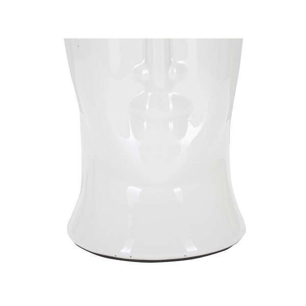Lampada da tavolo in ceramica bianca con paralume in tessuto (altezza 46 cm) Statua - Mauro Ferretti-image-3