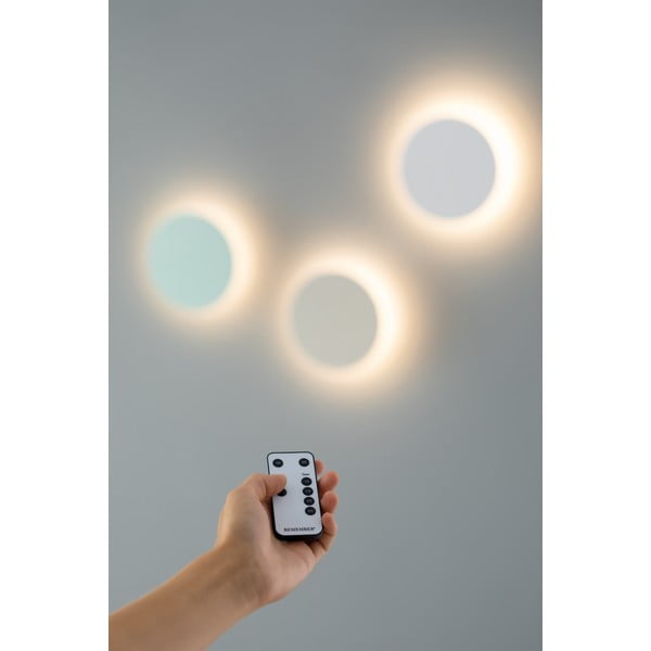 Lampada da parete a LED bianca con timer/telecomando USB ø 19 cm Dot - Remember-image-3