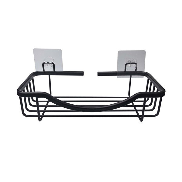 Mensola da bagno senza foratura nera opaca in alluminio Filaire Aluminium – douceur d'intérieur