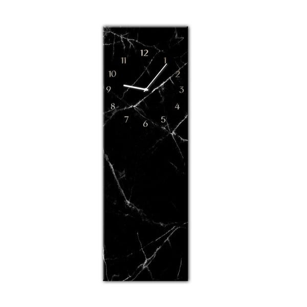 Orologio da parete Glassclock , 20 x 60 cm Black Marble - Styler