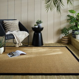 Tappeto da interno e esterno nero e marrone chiaro 200x290 cm Sisal Look – Flair Rugs