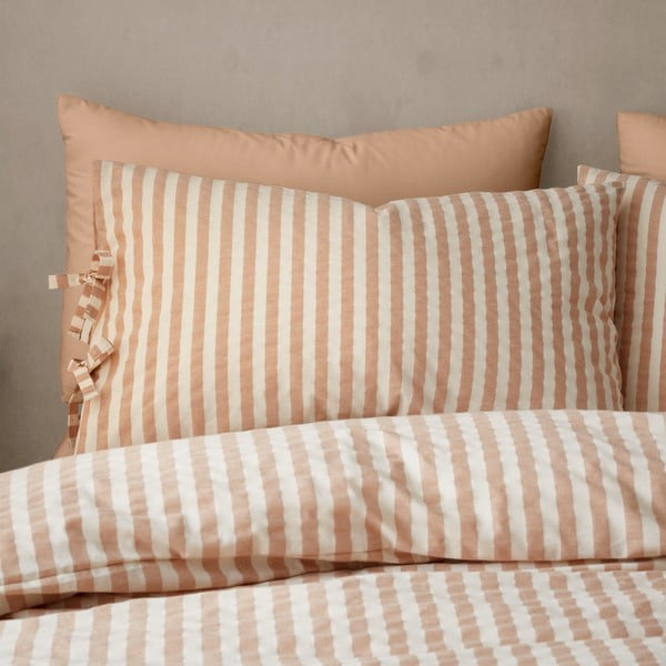 Biancheria da letto color terracotta per letto matrimoniale 200x200 cm Zanzibar Stripe – Pineapple Elephant-image-2