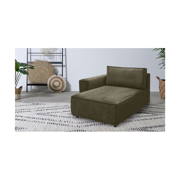 Modulo divano in velluto a coste verde chiaro, angolo sinistro Nihad modular - Bobochic Paris-image-1