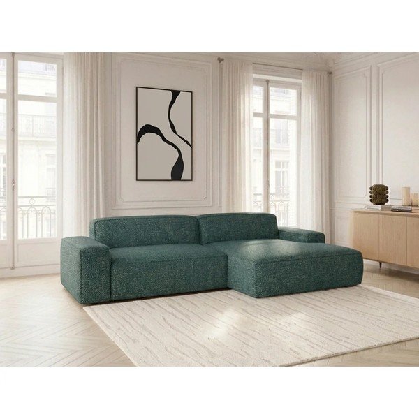 Divano angolare verde allungabile/con movimento relax elettrico (con penisola a destra) Abel – Bobochic Paris-image-3
