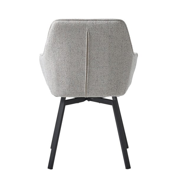 Sedia da pranzo grigio chiaro in imbottito con braccioli Alma – Unique Furniture-image-4