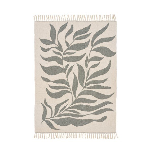 Coperta verde/beige in cotone 130x180 cm Loni – House Nordic-image-2