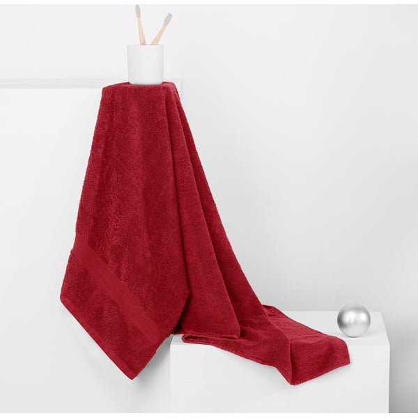 Asciugamani e teli da bagno in spugna di cotone rosso in un set di 4 pezzi Marina - DecoKing-image-3