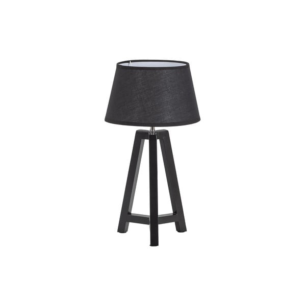 Lampada da tavolo nera con paralume in tessuto (altezza 44 cm) Omar - WOOOD
