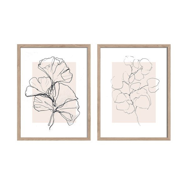 Set di dipinti stampati con cornice inclusa 2 pz 30x40 cm Floral Set – Styler