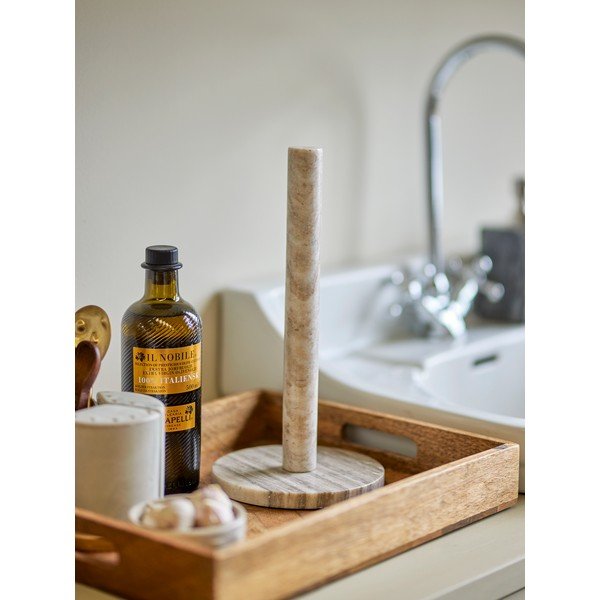 Portarotolo da cucina verticale di colore naturale in marmo ø 15 cm Emy – Bloomingville-image-2