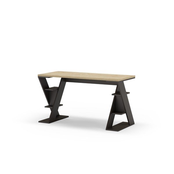 Scrivania con piano in rovere 60x137 cm Butterfly - Marckeric-image-3