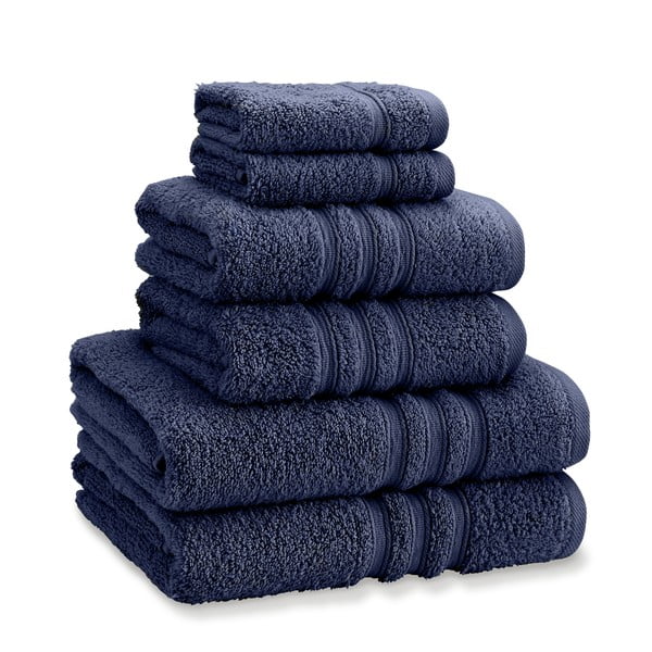 Set di asciugamani per viso e corpo tipo terry blu scuro in cotone 6 pz Zero Twist – Catherine Lansfield