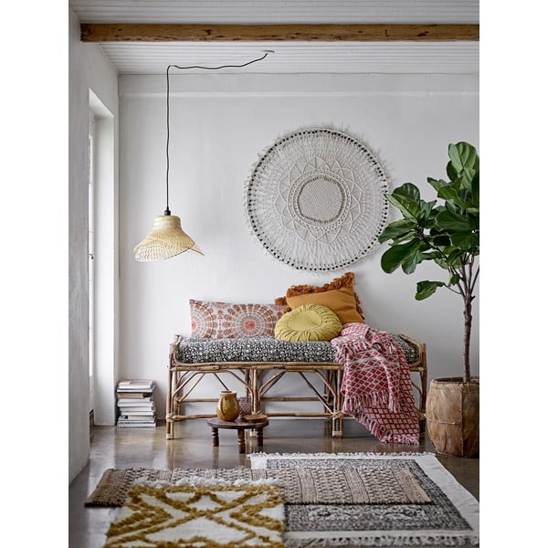 Oranžový bavlněný dekorativní polštář Bloomingville Fringe-image-2