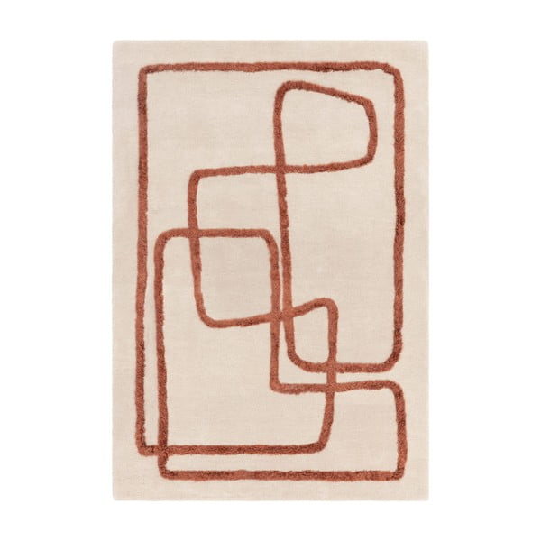 Tappeto in lana tessuto a mano color mattone e crema 200x300 cm Matrix - Asiatic Carpets