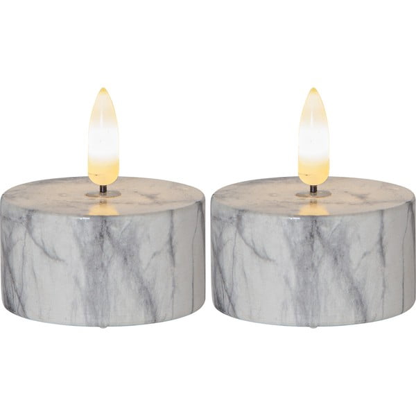 Candele LED in set da 2 (altezza 6 cm) Flamme Marble - Star Trading