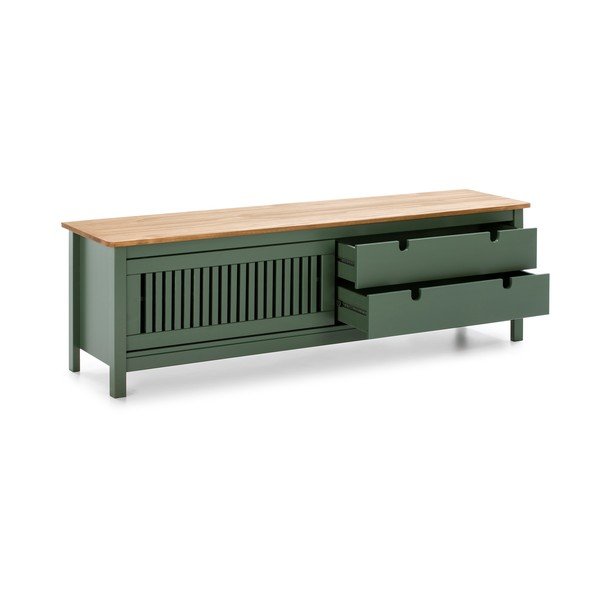Tavolo TV in legno verde Bruna - Marckeric-image-4