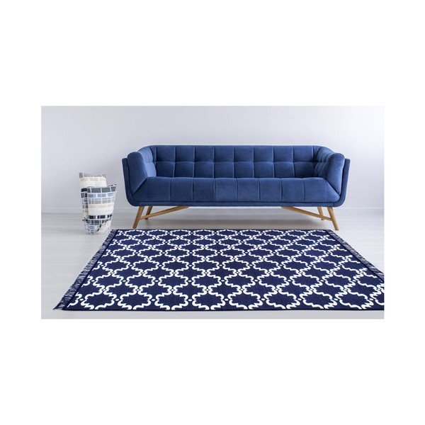 Tappeto bifacciale blu e bianco Risus, 160 x 250 cm - Cihan Bilisim Tekstil-image-2