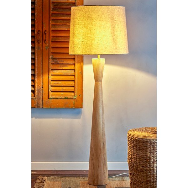 Lampada da terra beige con paralume in tessuto (altezza 130 cm) Leonor - Bloomingville-image-2