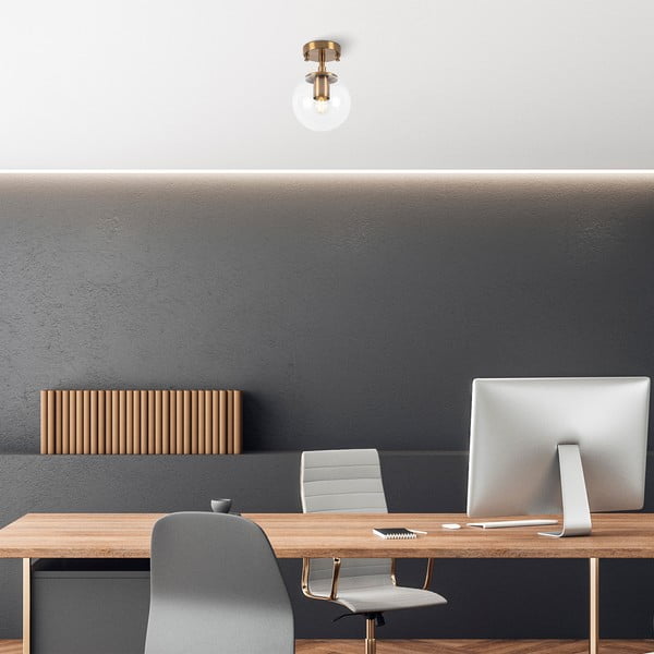 Plafoniera color ottone con paralume in vetro ø 15 cm Atmaca – Opviq lights-image-2