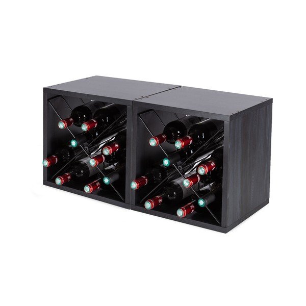 Portabottiglie nero per 12 bottiglie - Compactor-image-3