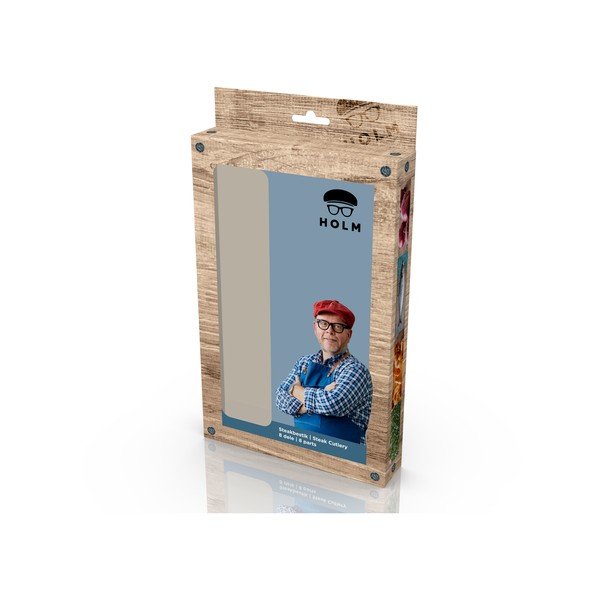 Set di coltelli da carne argentati/di colore naturale in acciaio inox 8 pz – Holm-image-3