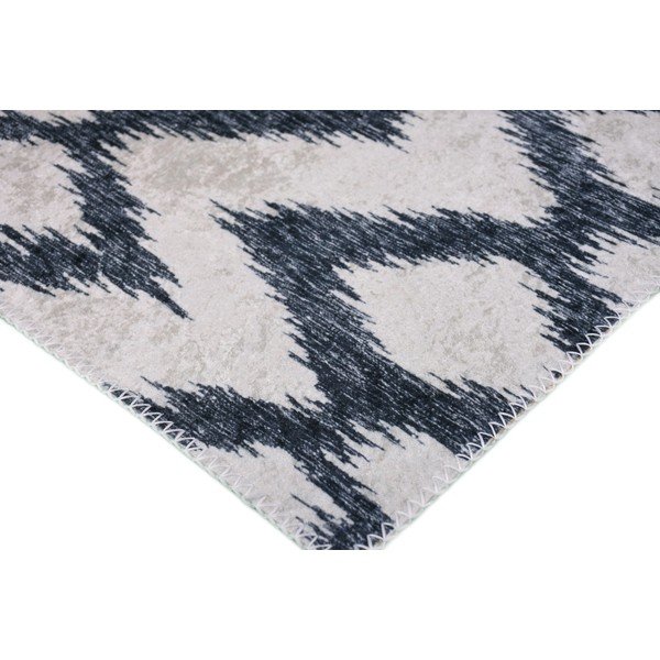 Tappeto lavabile bianco/blu scuro 80x200 cm - Vitaus-image-2