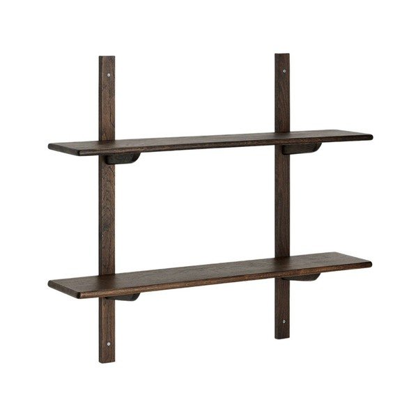Mensola di colore naturale in rovere massiccio con ripiani multipli 90 cm Albin – Ellos Home