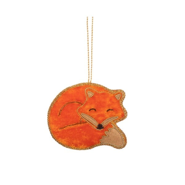 Decorazione per albero di natale in tessuto fatta a mano 7 cm Sleeping Fox – Sass & Belle
