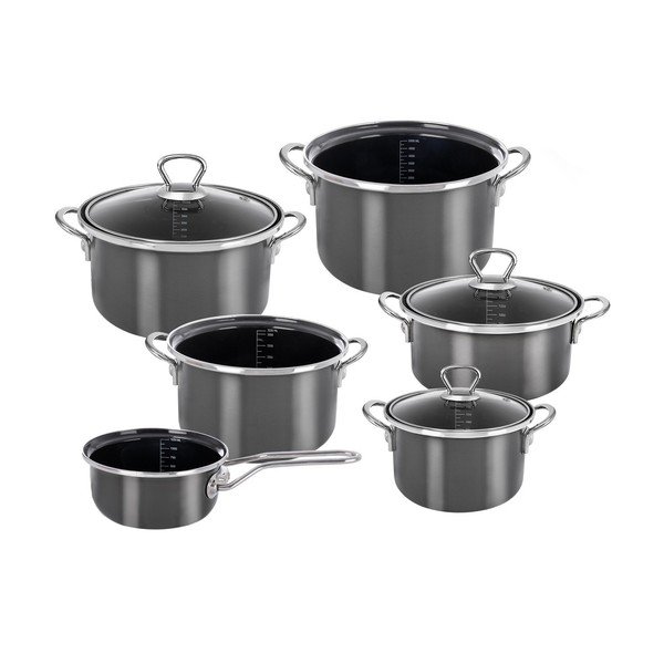 Set di pentole in smalto 9 pz Metalic – Orion