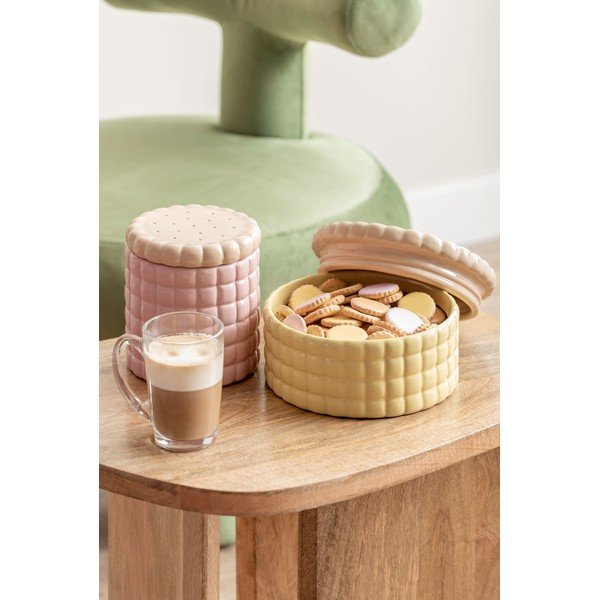 Scatola decorativa rosa chiaro in ceramica ø 14x15 cm Biscuit Box – PT LIVING-image-2