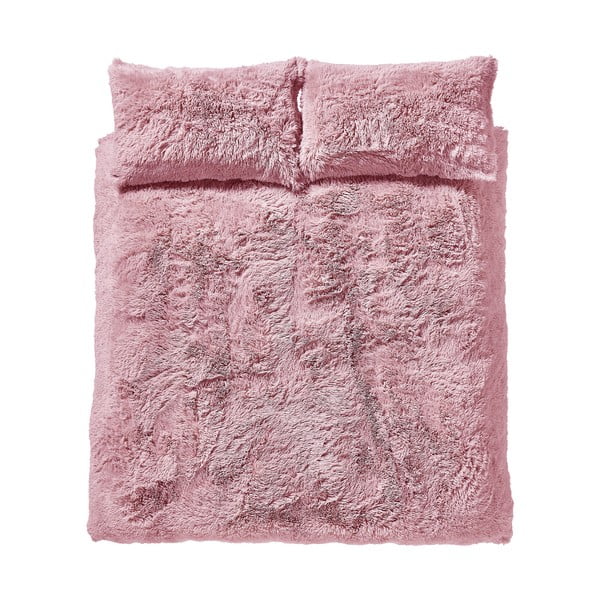 Biancheria da letto rosa estesa per letto matrimoniale 230x220 cm Cuddly Deep Pile - Catherine Lansfield