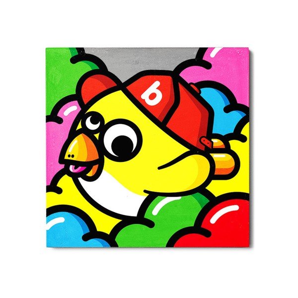 Pittura murale in cemento Jaune, 40 x 40 cm Oiseau Volant - Lyon Béton