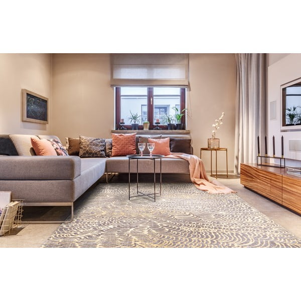 Tappeto in lana beige 200x300 cm Koi - Agnella-image-1