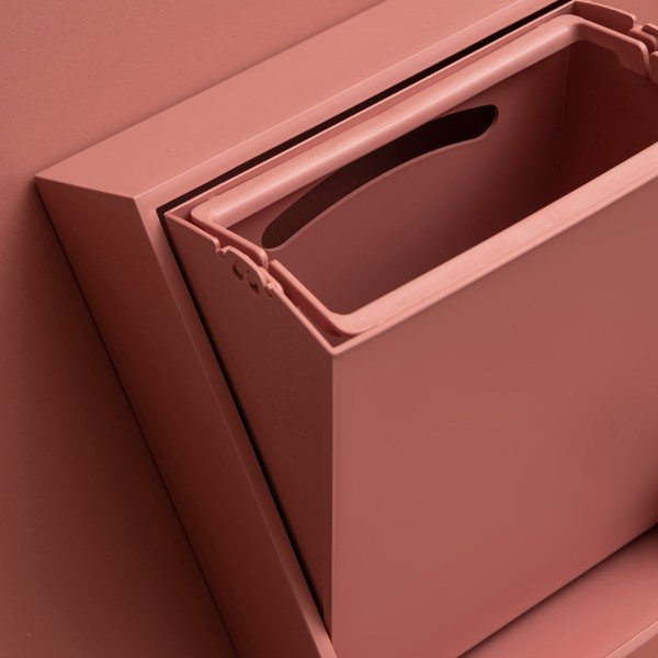 Cestino per la spazzatura rosa polveroso in plastica riciclata per raccolta differenziata/da parete Recycling Box – ReCollector-image-4