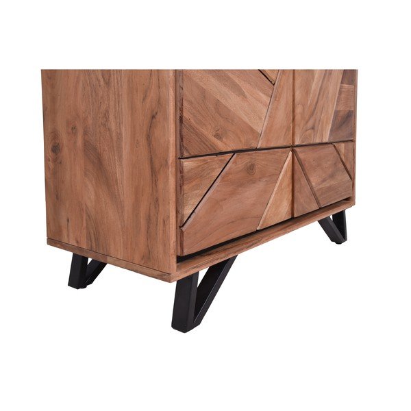 Armadio di colore naturale in acacia massiccia 90x181x40 cm Ambala – Interia Home & Living-image-4
