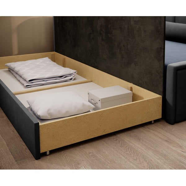 Divano blu/grigio allungabile/con contenitore e rivestimento in ciniglia 214 cm Fulgeo – ELTAP-image-4