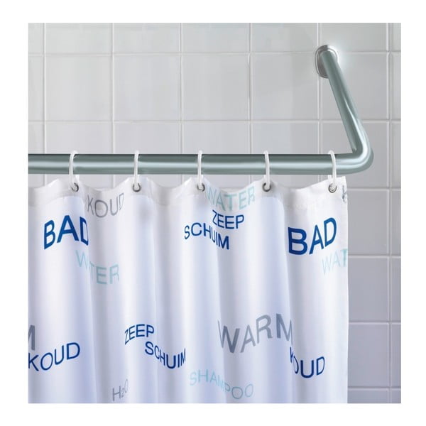 Asta angolare universale in argento per tenda da doccia Argento, ø 2 cm - Wenko-image-1