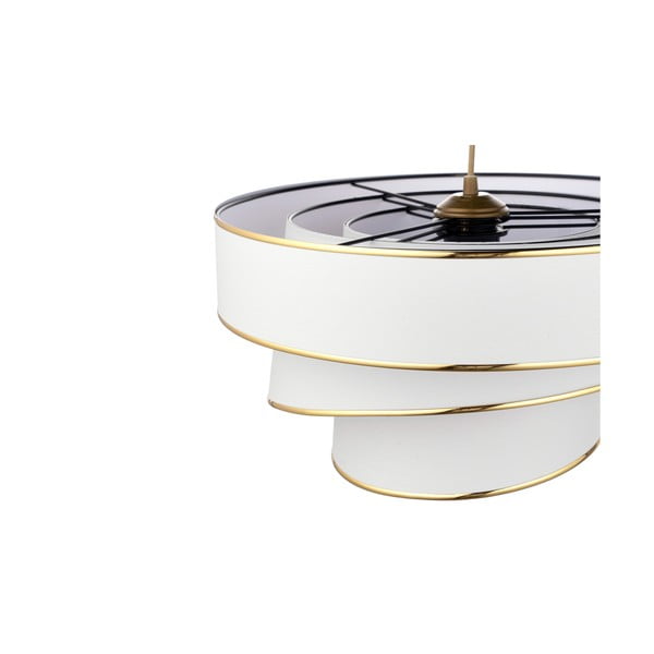 Lampadario bianco/dorato con paralume in tessuto ø 40 cm Couper – Opviq lights-image-2