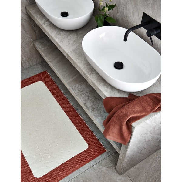 Passatoia da interno/esterno color mattone/color crema 70x240 cm Ilda Brick – Pappelina-image-4