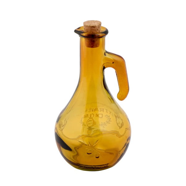 Bottiglia per olio in vetro riciclato giallo, 500 ml Olive - Ego Dekor
