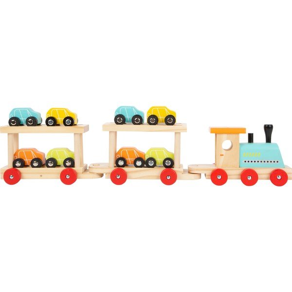 Treno a motore con automobili - Legler-image-1