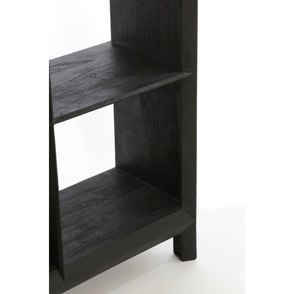 Libreria in legno massiccio nero 95x190 cm Sondrio - Light & Living-image-2