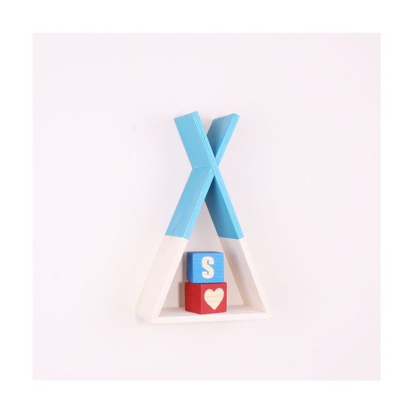 Mensola da parete in legno blu Teepee, altezza 33 cm - North Carolina Scandinavian Home Decors