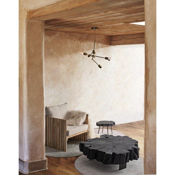 Tavolino da salotto nero con piano in acacia 35x46 cm Zakia – Bizzotto-image-1