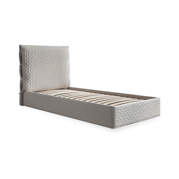 Letto singolo imbottito beige con spazio contenitivo e rete 90x200 cm Sleepy Luna - Miuform-image-2