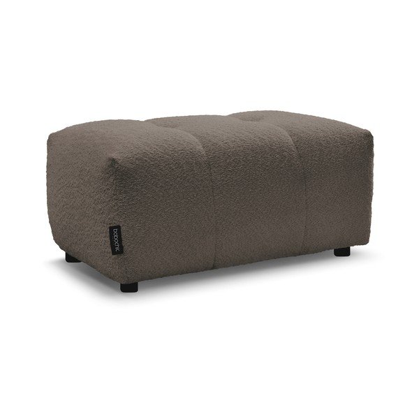 Poggiapiedi marrone con rivestimento in bouclé Roxelane – Bobochic Paris-image-3